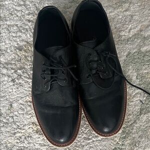 Kenneth Cole Reaction Black Leather Oxfords